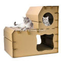 Corrugated paper ladder cat house